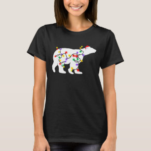 Camiseta Navidades del oso polar iluminan Santa Hat navidad