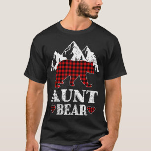Camiseta Navidades del oso tía Pajama Red Plaid Buffalo Mat