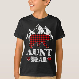 Camiseta Navidades del oso tía Pajama Red Plaid Buffalo Mat
