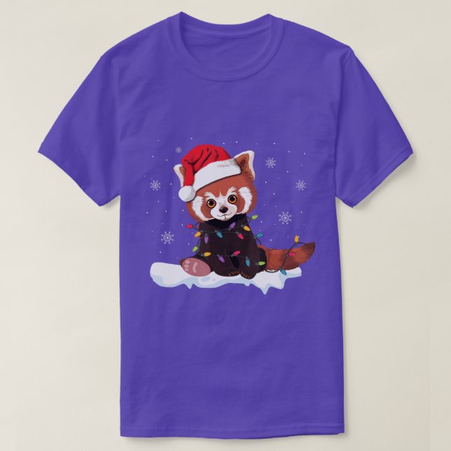 Camiseta Navidades del Panda Rojo Encenden regalo de pajama (Diseño del anverso)