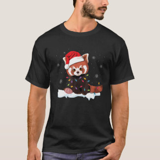 Camiseta Navidades del Panda Rojo Encenden regalo de pajama
