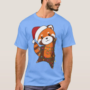 Camiseta Navidades del Panda Rojo Navidades Animales Luces