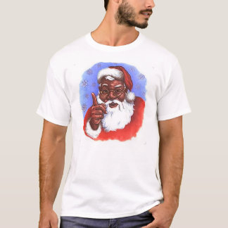 Camiseta Navidades del Papá Noel afroamericano