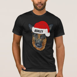 Camiseta Navidades del Pastor Alemán Gorra Perro Grande