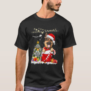 Camiseta Navidades del Pastor Alemán Iluminan Ornament Deco