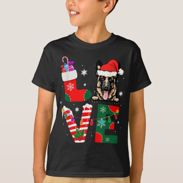 Camiseta Navidades del Pastor Alemán Lover Santa Claus (Anverso)