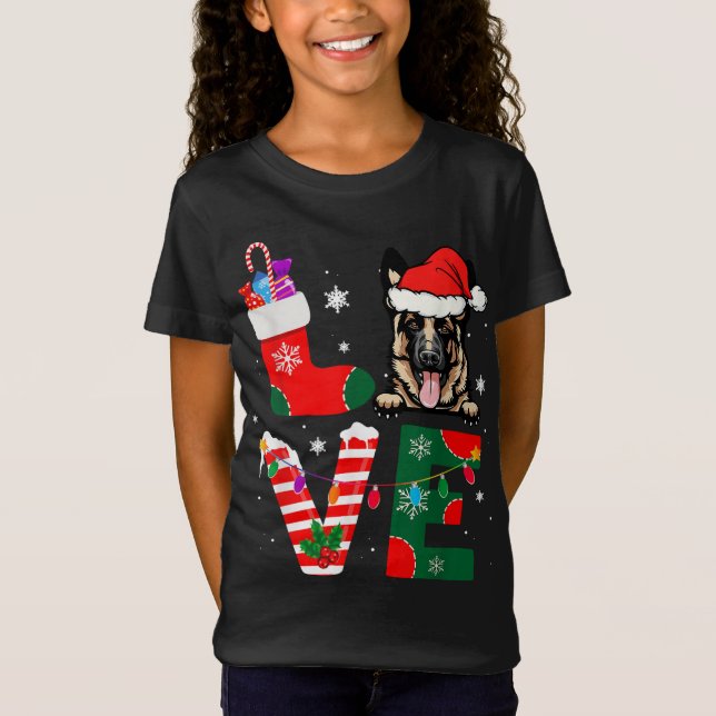 Camiseta Navidades del Pastor Alemán Lover Santa Claus (Anverso)