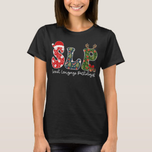 Camiseta Navidades del patólogo del lenguaje de voz SLP Xma