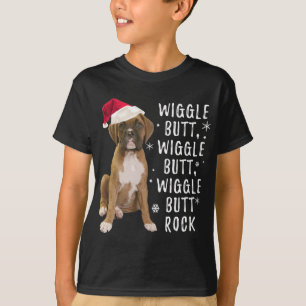 Camiseta Navidades del perro Boxer - Roca de la sacudida
