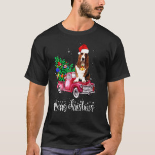 Camiseta Navidades del perro de los anzuelos de Basset viaj