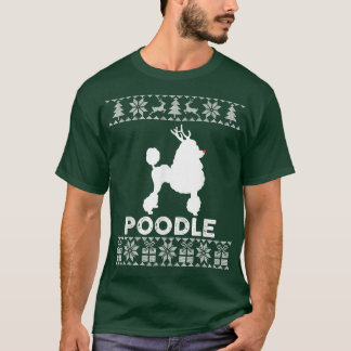 Camiseta Navidades del perro del perro del caniche Navidade