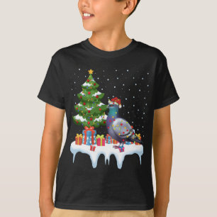Camiseta Navidades del pichón del árbol de alumbrado de Nav