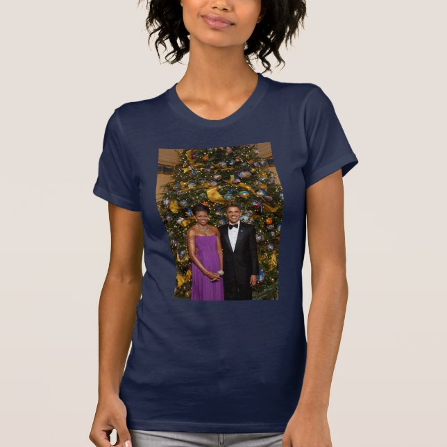 Camiseta Navidades del presidente Barack Obama y Michelle (Anverso)