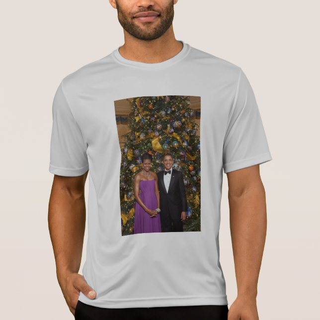 Camiseta Navidades del presidente Barack Obama y Michelle (Anverso)