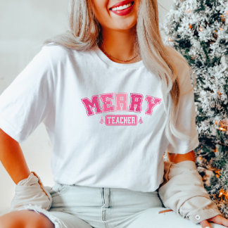 Camiseta Navidades del profesor de merry rosados