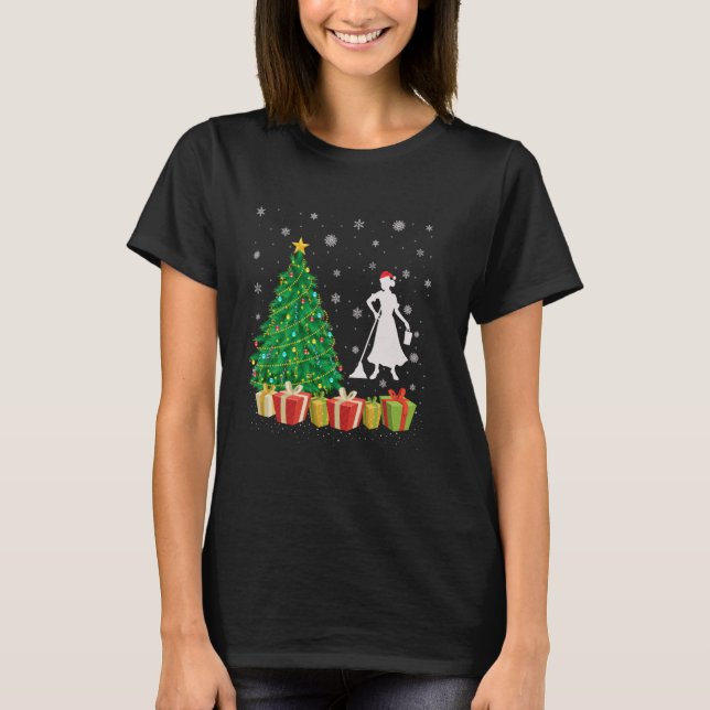 Camiseta Navidades del propietario de Santa Hat Tree Light (Anverso)