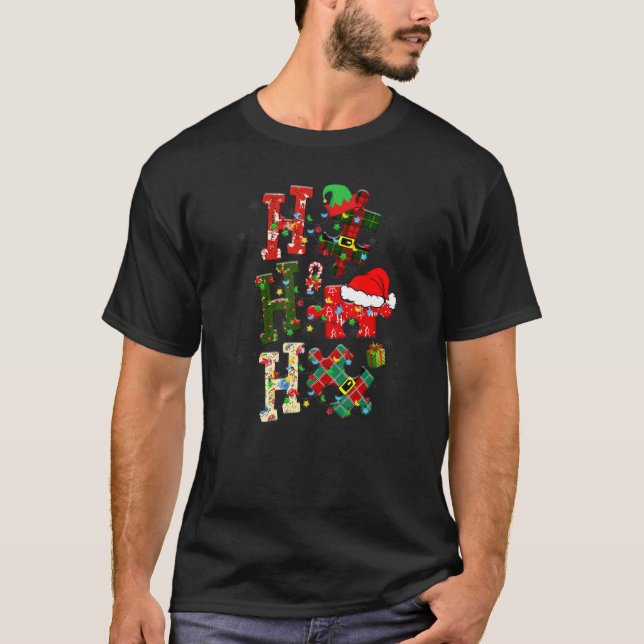 Camiseta Navidades del rompecabezas de la conciencia del au (Anverso)