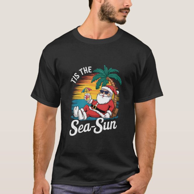Camiseta Navidades Del Sea Sun Santa Beach En Juy (Anverso)