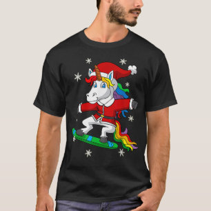 Camiseta Navidades del Snowboard de Unicorn Santa Snowboard