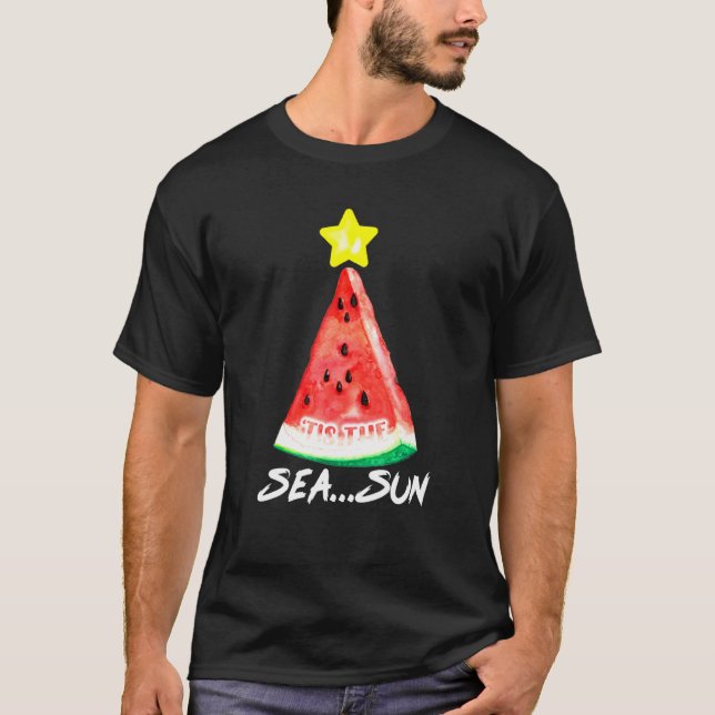 Camiseta Navidades Del Sol Del Mar De Verano De La sandía P (Anverso)