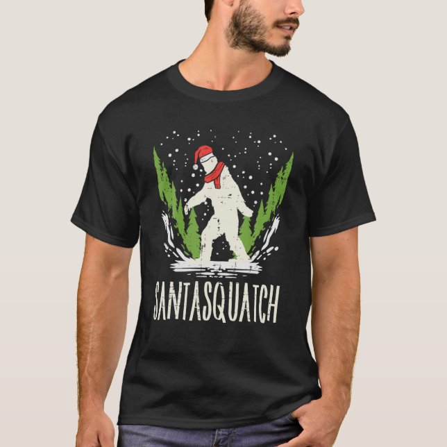 Camiseta Navidades del Squatch Santa Squatch de Bigfoot Xma (Anverso)