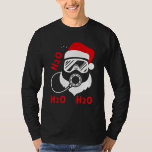 Camiseta Navidades del submarinismo Santa H2o H2o H2o bucea