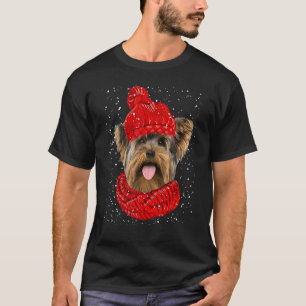 Camiseta Navidades del Yorkshire Terrier Red Winter Gorra S