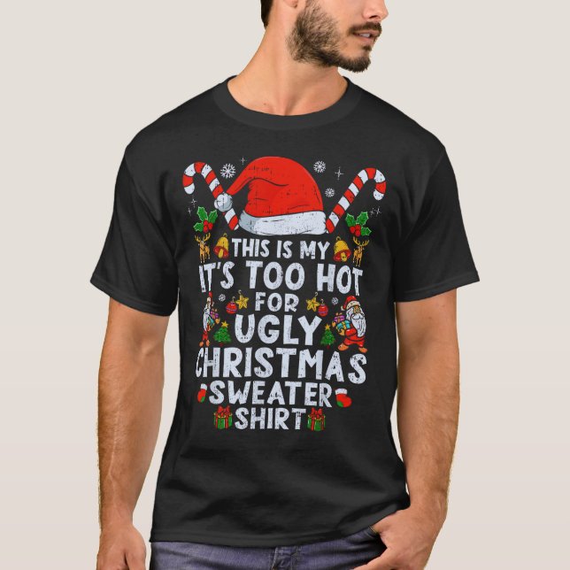 Camiseta Navidades demasiado calientes sudan curiosidad (Anverso)
