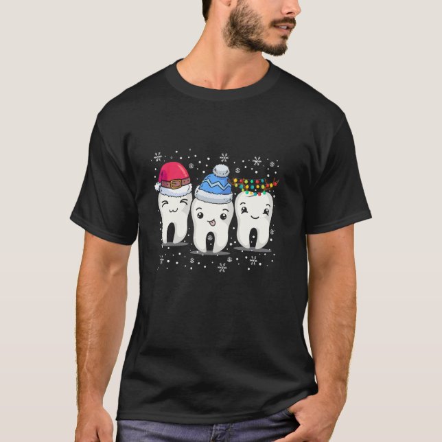 Camiseta Navidades dentales Dental Santa Hat Xmas Dentigi H (Anverso)