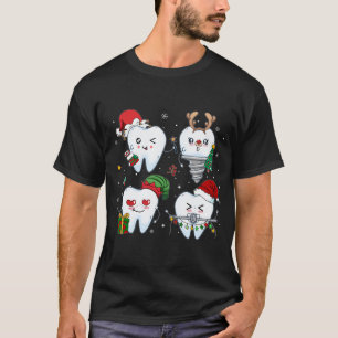 Camiseta Navidades Dentin Tooth Reindeer Santa Hat