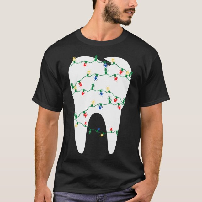 Camiseta Navidades Dentista Dental en las luces de Navidade (Anverso)