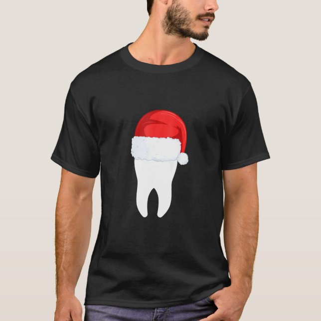 Camiseta Navidades Dentistas Dientes Divertidos Con Santa H (Anverso)