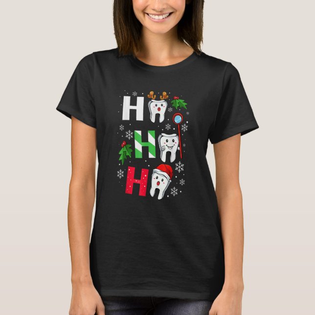 Camiseta Navidades Dentistas Ho Ho Ho Ho Ho Ho Dientes Estu (Anverso)