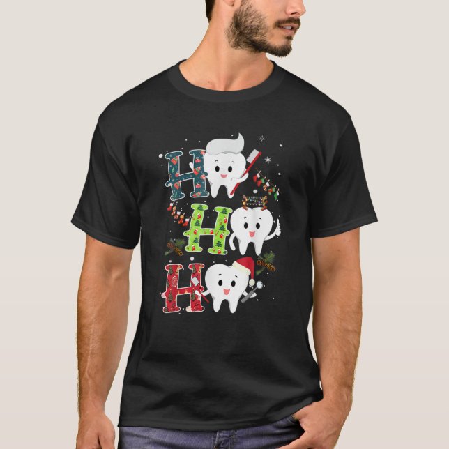 Camiseta Navidades Dentistas Ho Ho Ho Ho Ho Ho Dientes Estu (Anverso)