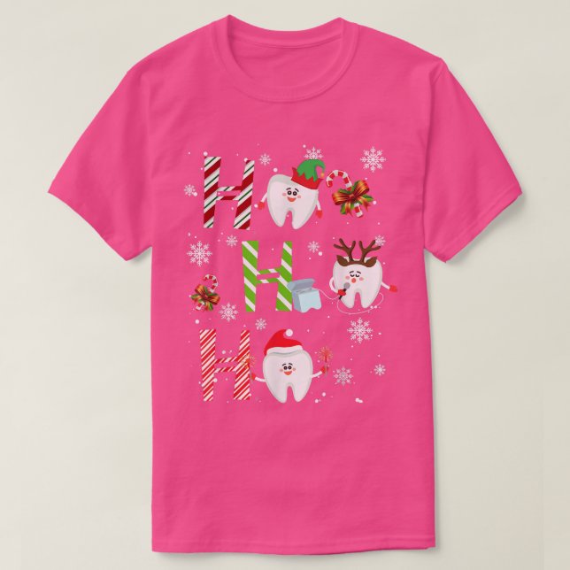 Camiseta Navidades Dentistas Ho Ho Ho Ho Ho Ho Teeth Dental (Diseño del anverso)