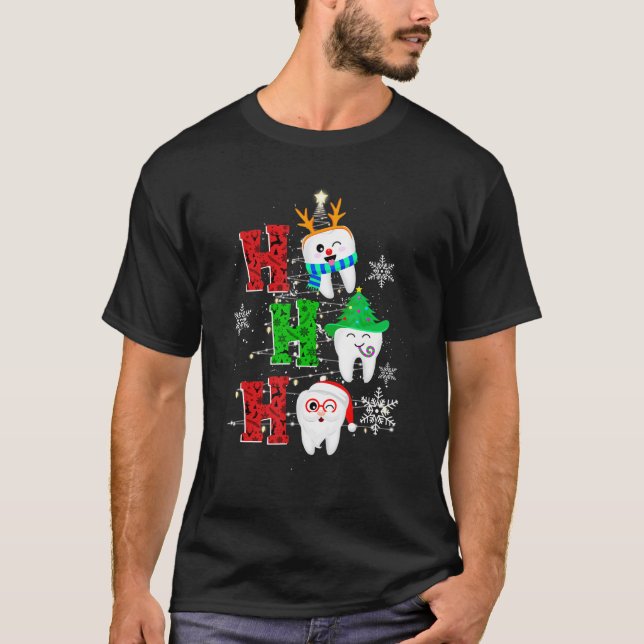 Camiseta Navidades Dentistas Ho Ho Ho Ho Ho Merry Xmas Dent (Anverso)