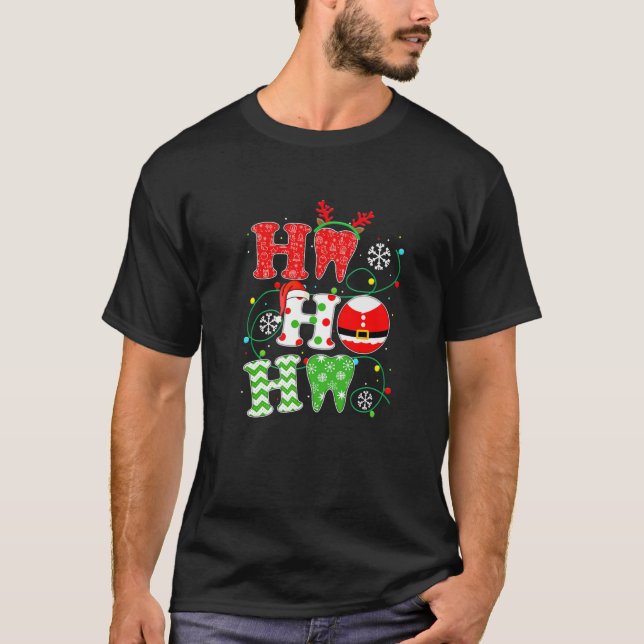 Camiseta Navidades Dentistas Ho Ho Ho Ho Teeth Santa Dental (Anverso)