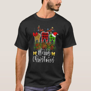 Camiseta Navidades Dentistas Leopard Plaid Tooths Dental Co