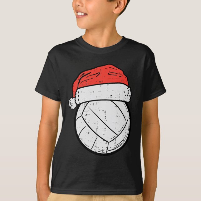 Camiseta Navidades deportivos de voleibol Santa Hat (Anverso)