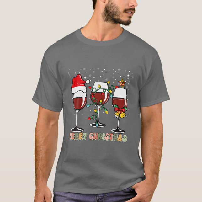 Camiseta Navidades Desordenados Vinos Con Sombrero Santa (Anverso)