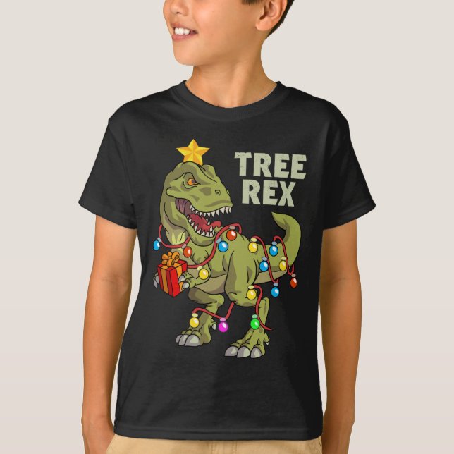 Camiseta Navidades Dinosaur Ilumina Tree Rex (Anverso)