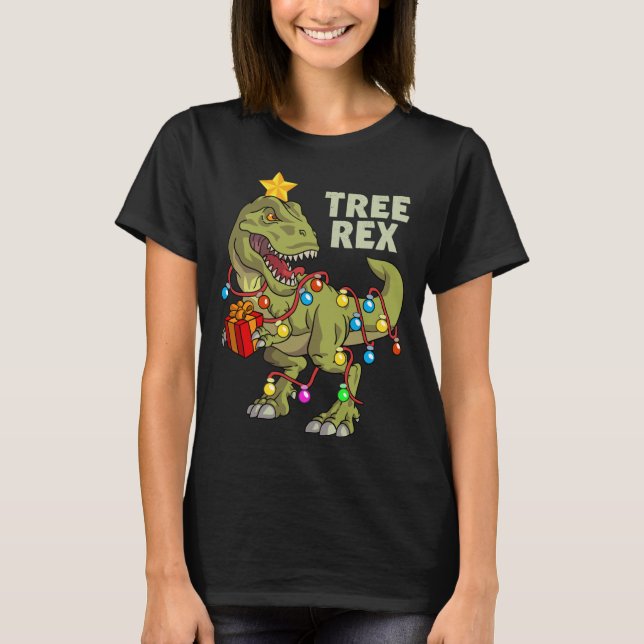 Camiseta Navidades Dinosaur Ilumina Tree Rex (Anverso)