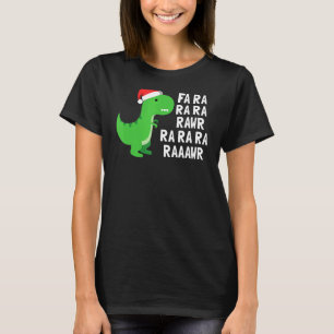 Camiseta Navidades Dinosaur Rex Fa Ra Rawr Xmas Niños Bo