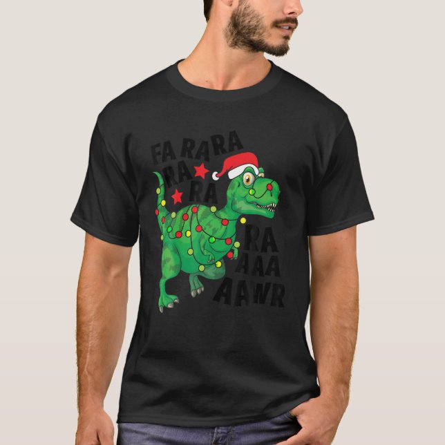 Camiseta Navidades Dinosaur Santa Hat Fa Ra Rawr T Rex X (Anverso)