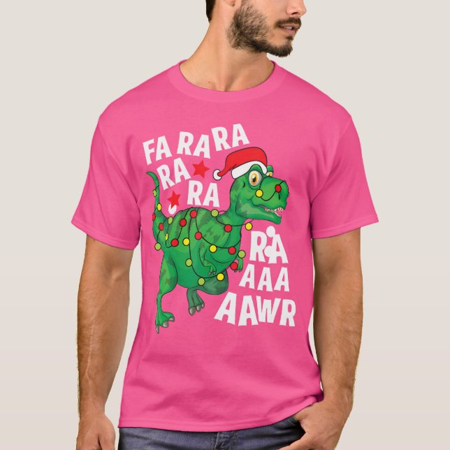 Camiseta Navidades Dinosaur Santa Hat Fa Ra Rawr T-Rex X (Anverso)