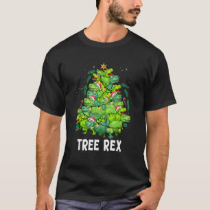 Camiseta Navidades Dinosaur Tree Rex Santa Luces Xmas Hombr