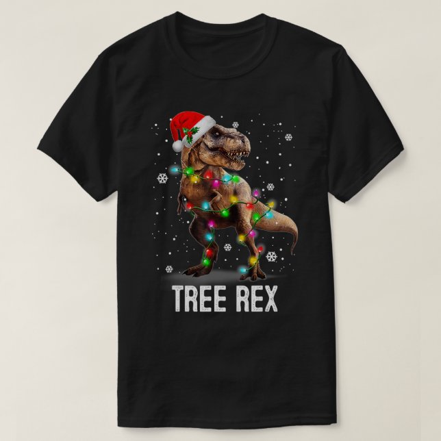 Camiseta Navidades Dinosaurios Árbol Rex Pajamas Hombres Bo (Diseño del anverso)