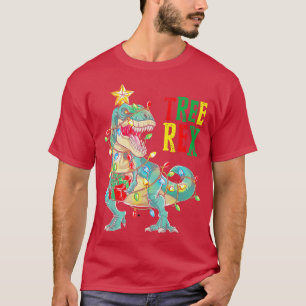 Camiseta Navidades Dinosaurios Árbol Rex Pajamas Hombres Bo