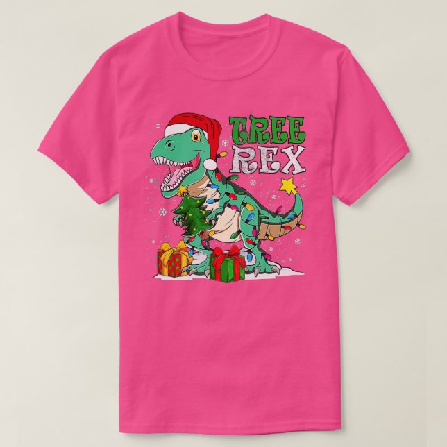 Camiseta Navidades Dinosaurios Árbol Rex Pajamas Hombres Bo (Diseño del anverso)