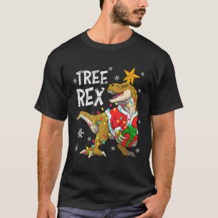 Camiseta Navidades Dinosaurios Árbol Rex Pajamas Hombres Ni